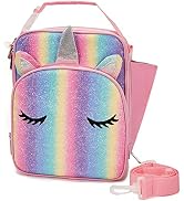 Unicorn Lunch Box Bag for Kids,VASCHY Insulated Lunchbox Reusable Containers for Girls with Detac...
