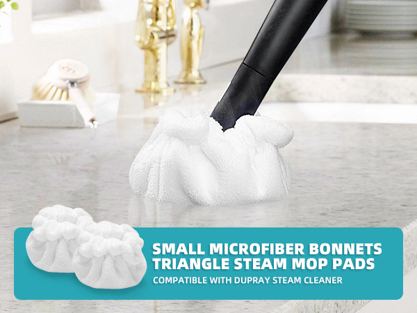 Dupray Small Triangle Bonnets – Reusable Microfiber Cleaning Pads for Steam Cleaners