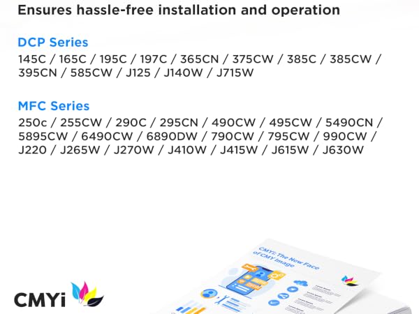 Compatible printer list of CMYi LC61 ink cartridges