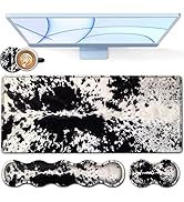 Desk Pad, Keyboard Mouse Pad Set, Extended Gaming Mouse Pad+ Ergonomics Memory Foam Wrist Rest Su...