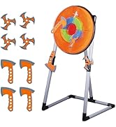 Contixo TS1 Axe Throwing Target Set with 4 Axes &amp; 3 Triangle Darts, 2-in-1 Indoor &amp; Outdoor Brist...