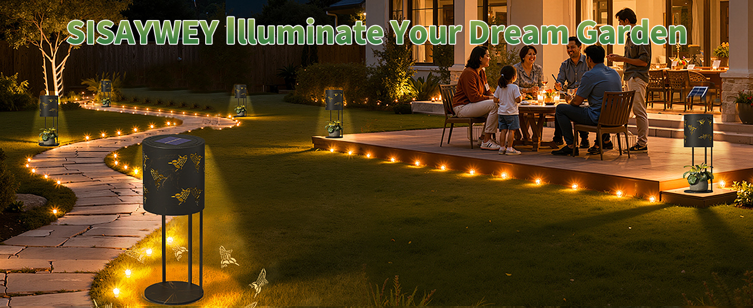 SISAYWEY Solar Garden Plant Lights Outdoor Waterproof Decorative Lamp Flower Stand Yard Patio Floor