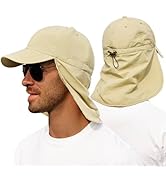 Zando Sun Hats with Neck Flap for Men Women UPF 50+ Waterproof Baseball Cap Adjustable Breathable...