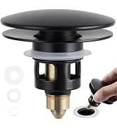 Hygie Rinse Universal Bathroom Sink Stopper All Metal 2 in 1 Pop Up Basin Sink Drain Strainer for...