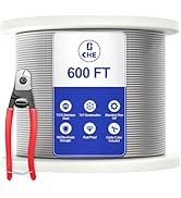 CKE 600FT 1/8" Stainless Steel Cable Railing System Hardware, T316 Marine Grade Stainless Steel W...