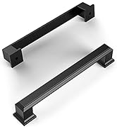 Amerdeco 10 Pack Matte Black 5 Inch(128mm) Hole Centers Kitchen Cabinet Pulls Cabinet Hardware Ki...