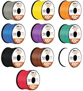 Iron Forge Cable 1000 ft 12 Gauge Primary Automotive Wire - 10 Roll Assortment Pack - 100 Ft of C...