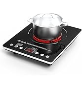Electric Cooktop 12 Inch,Single Burner Plug in Portable 110V Electric Cooktop, Countertop Ceramic...