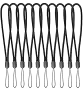 YOUOWO Wrist Lanyard Hand Wrist Strap Lanyards black 10 Pcs Nylon Lanyard Straps for Keys Mobile ...