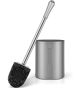 Toilet Brush and Holder, Compact Size Toilet Bowl Brush with Stainless Steel Handle, Small Size P...