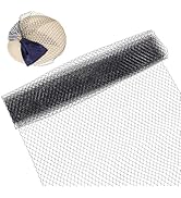 BENECREAT 2.18 Yards Birdcage Veil Netting Fabric, 17inch Wide Organza Tulle Fabric Net Mesh Blac...