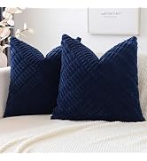 OTOSTAR Soft Corduroy Decorative Throw Pillow Covers 18x18 Inch Farmhouse Boho Home Decor Corss T...