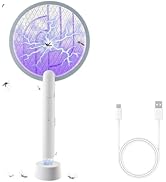 Electric Fly Swatter Racket, Bug Zapper Racket Rechargeable Fly Zapper Dual Modes Mosquito Swatte...