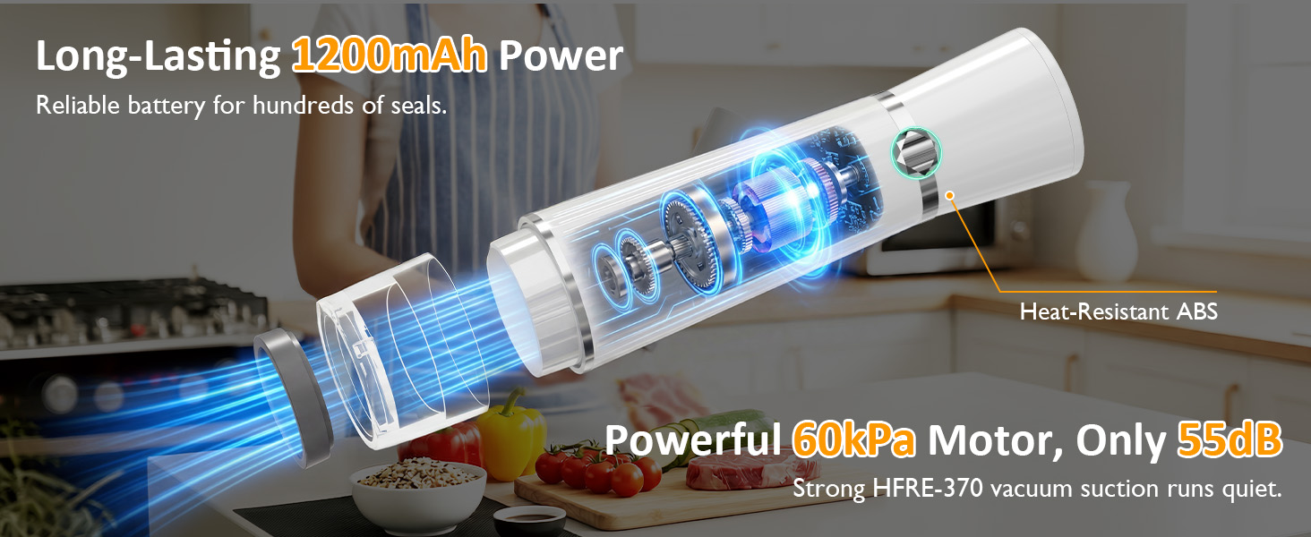Sunvivi Portable Vacuum Sealer with Automatic Air Sealing Reusable Bags