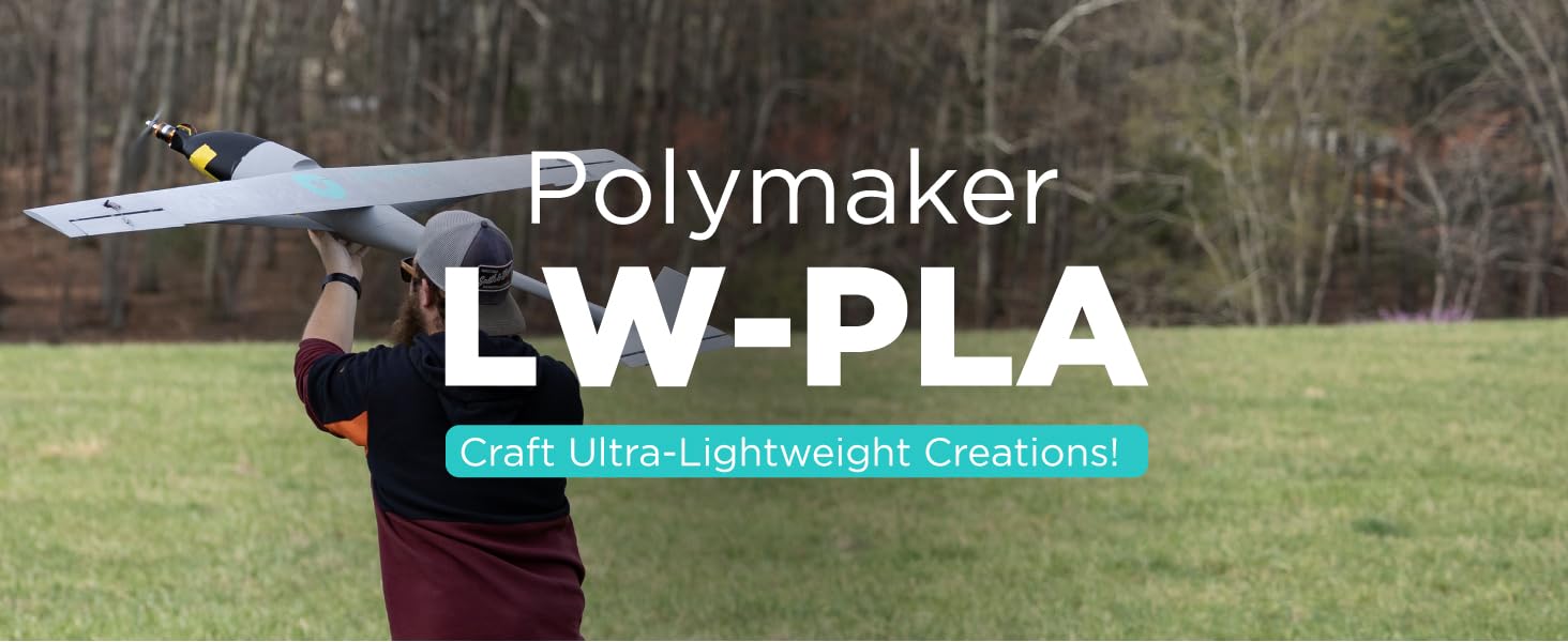 Hero banner with 3D printed aircraft in outdoor scene showcasing lightweight filament application.