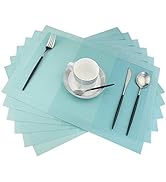 PIGCHCY Placemats,Non-Slip Plastic Placemats,Easy to Clean Woven Vinyl Placemats for Dining Table...