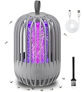 Bug Zapper Indoor &amp; Outdoor Rechargeable Fly Trap Mosquito Zapper with USB Power Supply, Powerful...