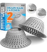 zaa Bathtub Drain Hair Catcher, 2 Pack Silicone Collapsible Bathtub Drain Cover Hair Catcher &amp; Pr...