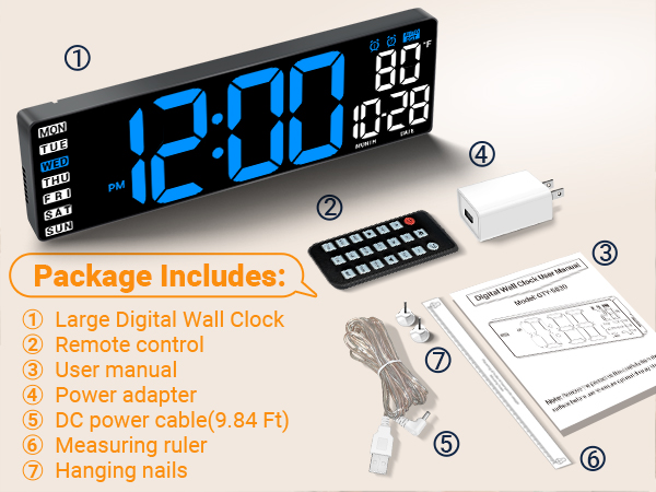 Large Digital Wall Clock