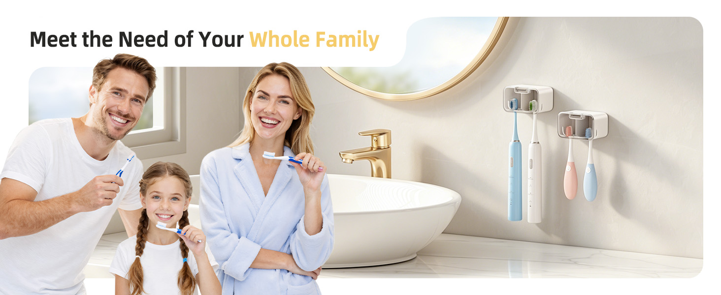 2 Slot Toothbrush Holders Wall Mounted