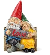 Smadeer Garden gnome statue for outdoor decor,Couple in love gnomes figurine for patio lawn yard ...
