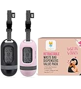 SVD.PET [2-Pack] Retractable Waste Bag Dispensers Gift Set, 2 Pet Waste Bag Holders with 60 large...