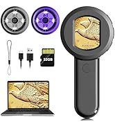 Pocket Digital Microscope for Adults Kids: 100X Handheld Magnifying Glass with Light, USB Coin Ma...
