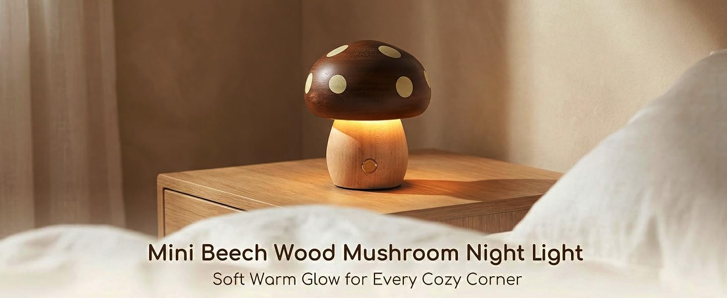Wood Mushroom Lamp