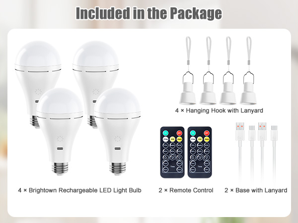 Brightown Rechargeable Light Bulb with Remote