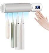 Wall Mounted Toothbrush Holder Cleaner Bathroom for Home,Travel(4Slots) | Auto Inductive Open/Clo...