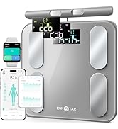 RunStar Digital Bathroom Scale for Body Weight, Body Fat, BMI 28 Measurements, Innovative 8-Elect...