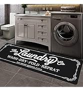 Pauwer Farmhouse Rug Runner 20"X59" Non Slip Laundry Rugs and Mats for Laundry Room Decor Washabl...