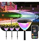 Linkind Smart Solar Pathway Lights SP6, in-App Pattern Switching Solar Lights Outdoor Waterproof,...