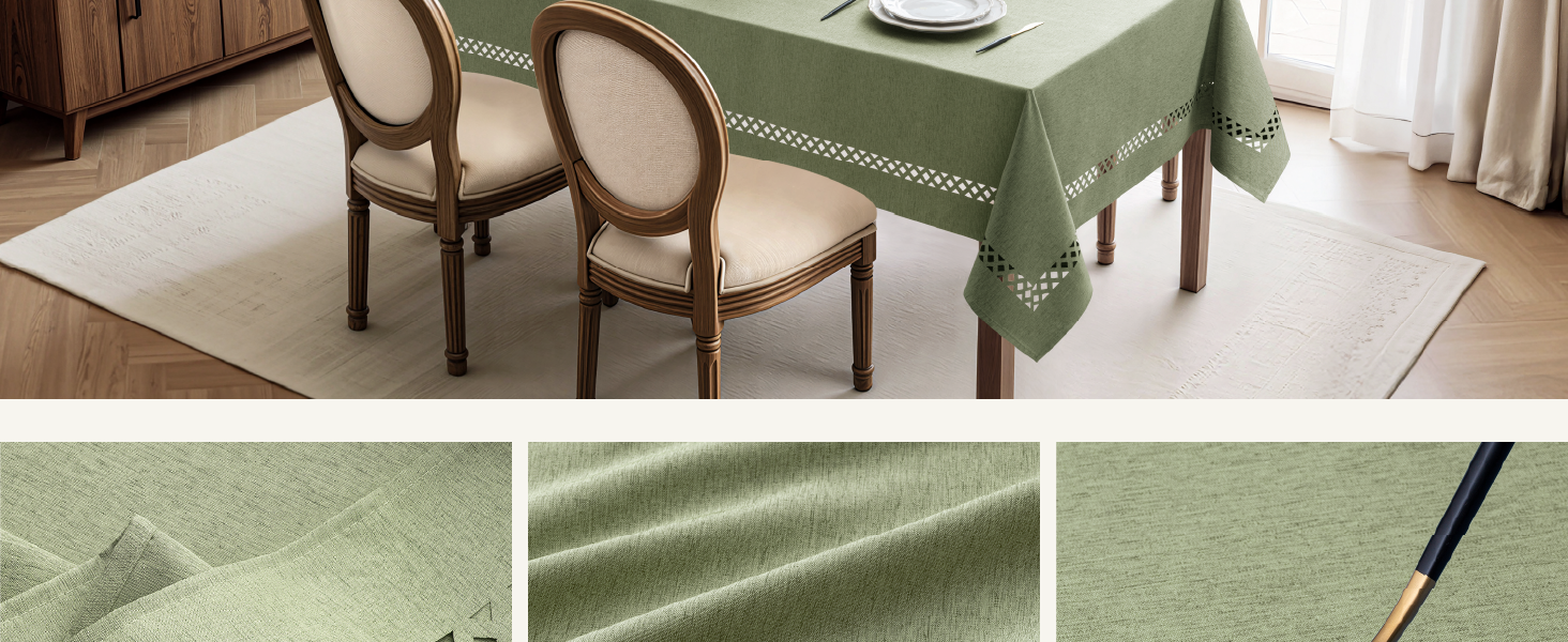 MIULEE Rectangle Linen Polyester Tablecloth