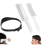 FOWSRHRG Fade Hair Trimming Guide for Men Haircut, Adjustable Silicone Curved Haircut Band, Curve...