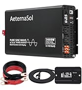 AeternaSol Pure Sine Wave Inverter 3000 Watt Inverter 12V DC to 110V-120V AC Converter for RV Tru...