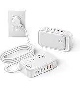 KWRNVO Power Strip with USB Ports, 65W USB C Charger for Laptop 6FT Flat Extension Cord Outlet Ex...