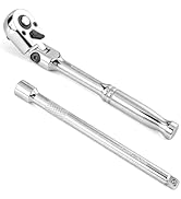 WRANIX Flex Head 1/4" Drive Ratchet Wrench, 90T Compact Ratchet, Quick-Release Reversible with Cr...