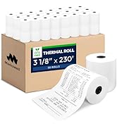 Markswell 3 1/8" x 230' Thermal Paper (50 Rolls), BPA Free Receipt Paper, Fits Most Credit Card M...