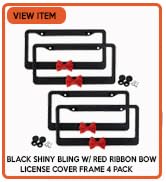 shiny bling with red bow license plate frame