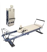 Tone Fitness Foldable Pilates Reformer – Portable Pilates Machine with Adjustable Resistance Band...