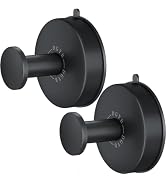DGYB Suction Cup Hooks for Shower Set of 2 Black Towel Hooks for Bathrooms Waterproof Stainless S...