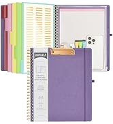 Ospelelf Foldable Spiral Clipboard Folio with Zipper Pouch, 5 Plastic Folders with 10 Pockets,Ref...