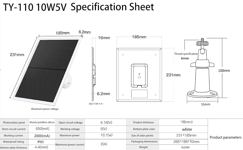 Solar Panel for Ring Camera