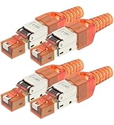 LEENUE RJ45 Cat7 Connector Tool-Free Toolless RJ45 Termination Plug Reusable Shielded for Etherne...