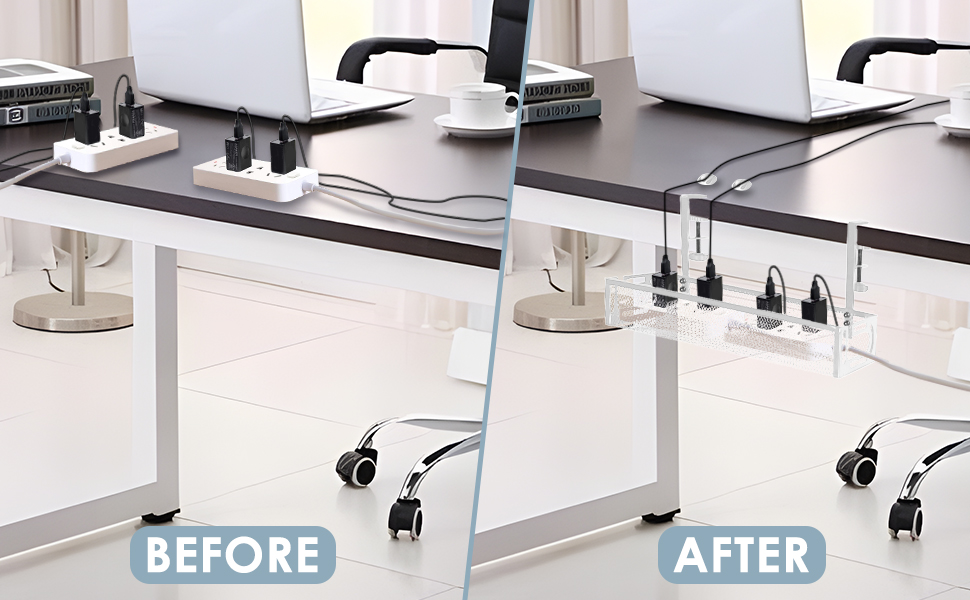 under desk cable management tray