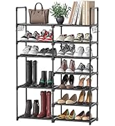 Mavivegue Metal Shoe Rack Organizer,7 Tiers 24-30 Pairs Vertical Free Standing Shoe Rack,Tall Boo...