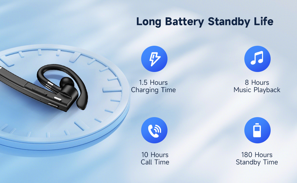 bluetooth headset long battery