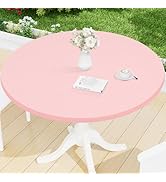 Smiry Round Spandex Tablecloth, Elastic Fitted Washable Tablecloths for 36