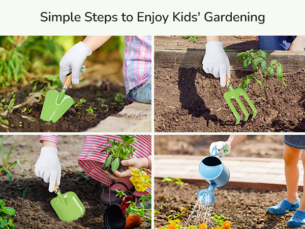 Plant your own flowers in a few easy steps with the kids garden tool set!